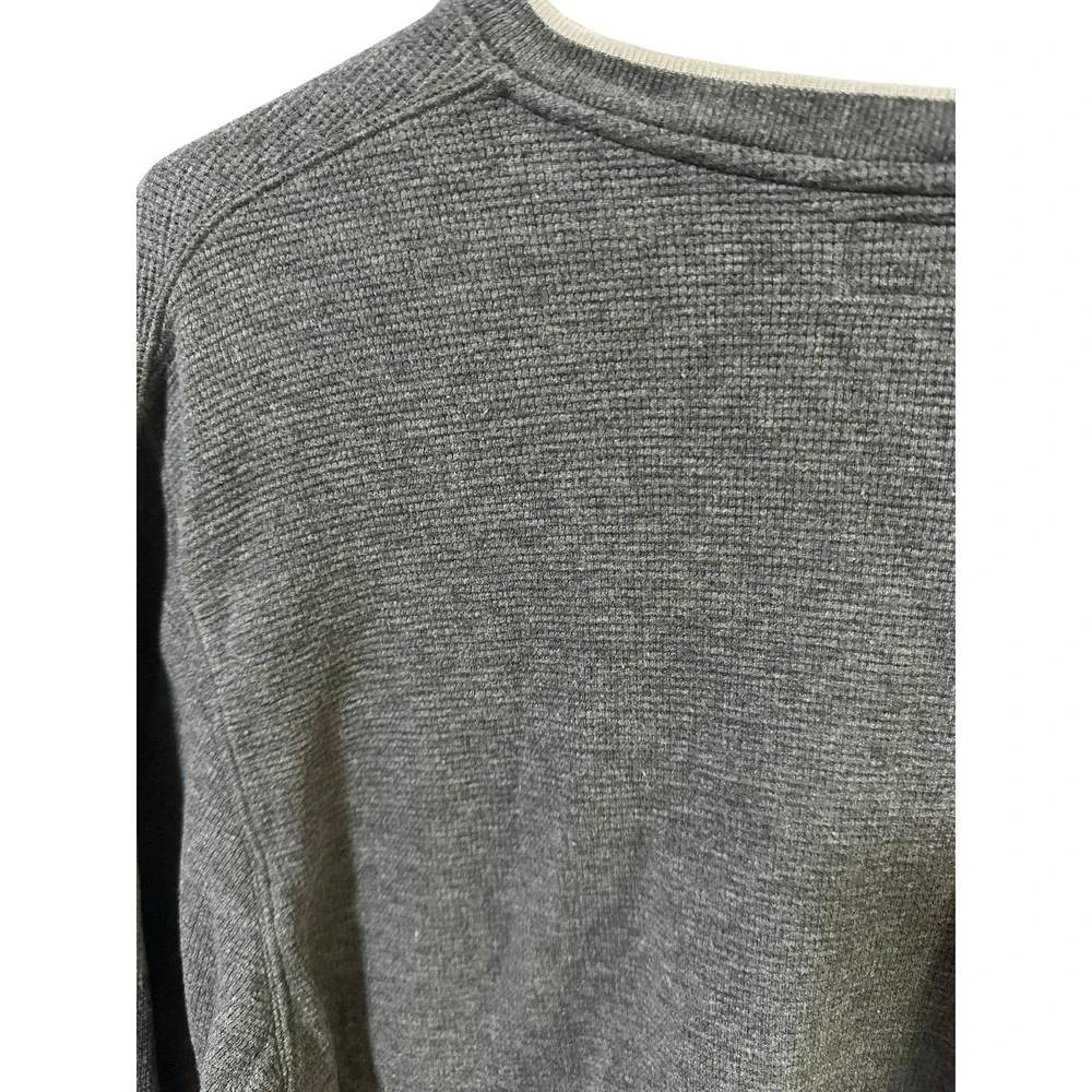 Ralph Lauren Polo Size Medium Men Waffle‎ Weave Long Sleeve Shirt Top Gray
